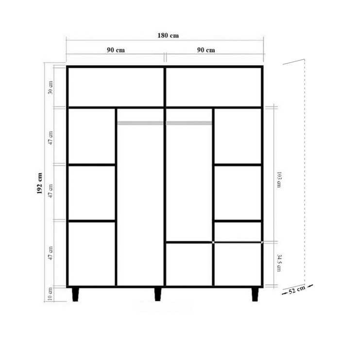 Hanah Home Armario Loni 4 -977 Color Sonomo